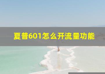 夏普601怎么开流量功能