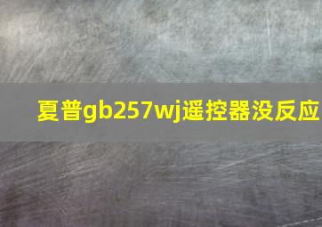 夏普gb257wj遥控器没反应