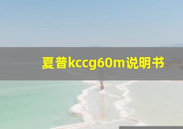 夏普kccg60m说明书