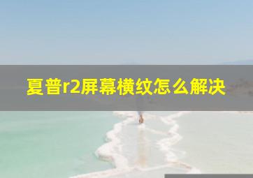 夏普r2屏幕横纹怎么解决