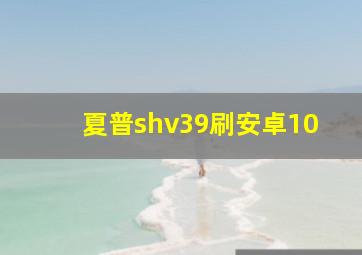 夏普shv39刷安卓10