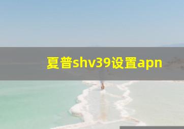 夏普shv39设置apn