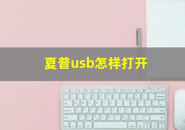 夏普usb怎样打开