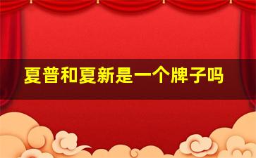 夏普和夏新是一个牌子吗