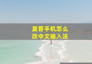 夏普手机怎么改中文输入法