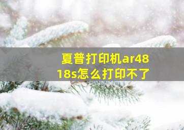 夏普打印机ar4818s怎么打印不了