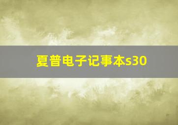 夏普电子记事本s30