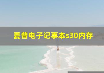 夏普电子记事本s30内存