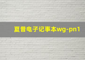 夏普电子记事本wg-pn1