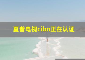 夏普电视cibn正在认证