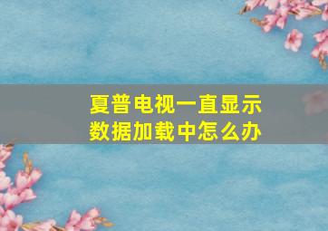 夏普电视一直显示数据加载中怎么办