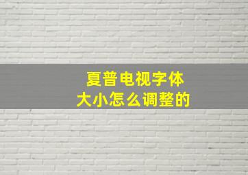 夏普电视字体大小怎么调整的