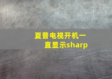 夏普电视开机一直显示sharp