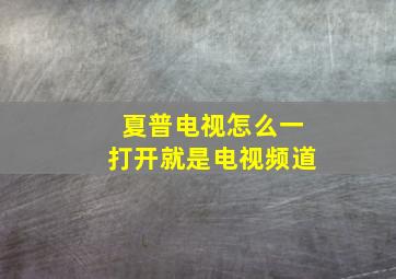 夏普电视怎么一打开就是电视频道