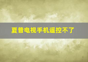 夏普电视手机遥控不了