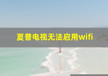 夏普电视无法启用wifi