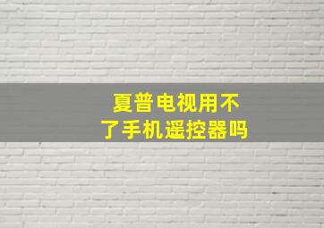 夏普电视用不了手机遥控器吗