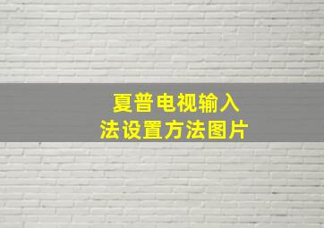 夏普电视输入法设置方法图片