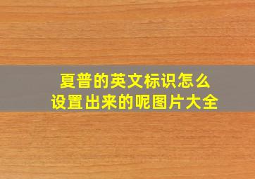 夏普的英文标识怎么设置出来的呢图片大全