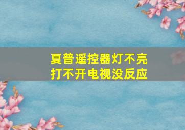 夏普遥控器灯不亮打不开电视没反应