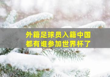 外籍足球员入籍中国都有谁参加世界杯了