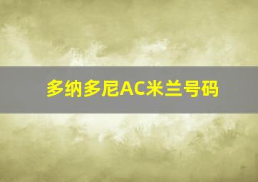 多纳多尼AC米兰号码