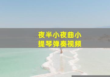 夜半小夜曲小提琴弹奏视频