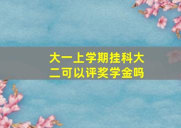 大一上学期挂科大二可以评奖学金吗