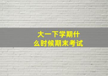 大一下学期什么时候期末考试