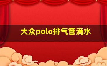 大众polo排气管滴水