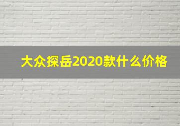 大众探岳2020款什么价格