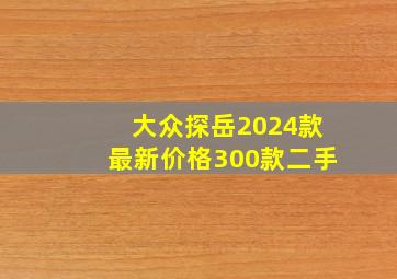 大众探岳2024款最新价格300款二手