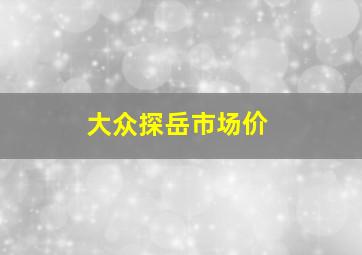 大众探岳市场价