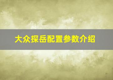 大众探岳配置参数介绍