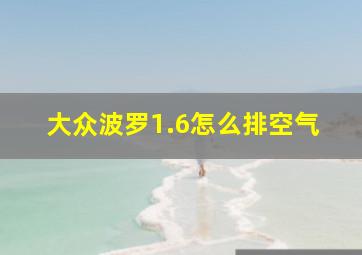 大众波罗1.6怎么排空气