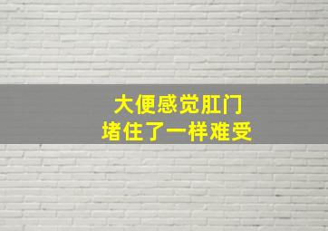 大便感觉肛门堵住了一样难受