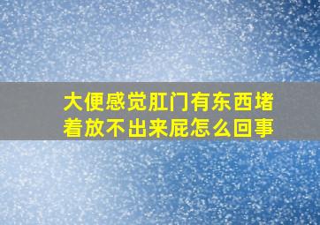 大便感觉肛门有东西堵着放不出来屁怎么回事