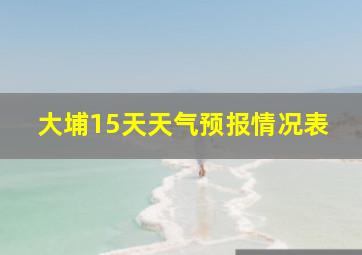 大埔15天天气预报情况表