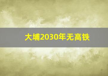 大埔2030年无高铁