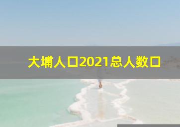 大埔人口2021总人数口