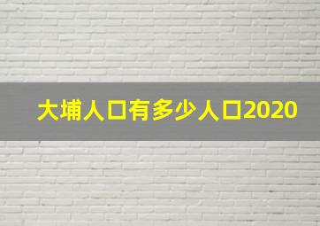 大埔人口有多少人口2020