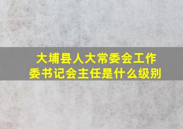 大埔县人大常委会工作委书记会主任是什么级别