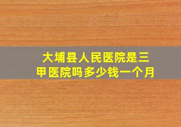 大埔县人民医院是三甲医院吗多少钱一个月