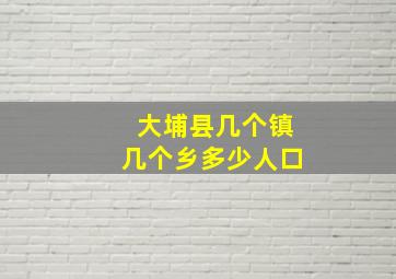 大埔县几个镇几个乡多少人口