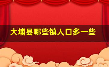 大埔县哪些镇人口多一些