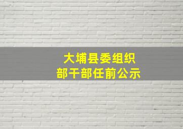 大埔县委组织部干部任前公示