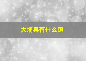 大埔县有什么镇