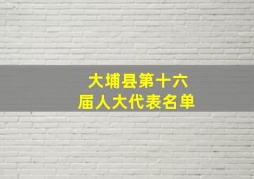 大埔县第十六届人大代表名单