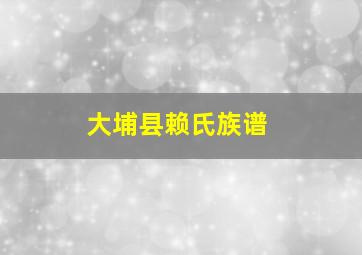 大埔县赖氏族谱