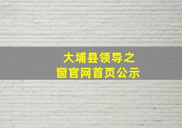 大埔县领导之窗官网首页公示